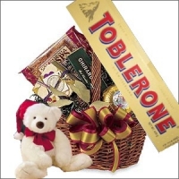 Teddy Bear with Toblerone in a Basket#2
