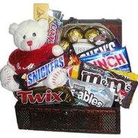 chocolate w/bear in a basket