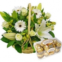 Mix White Flower Basket N Rocher Chocolate Box