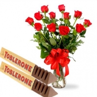 Red Roses  n Toblorone Chocolates